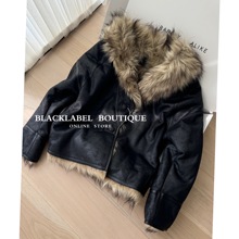 TINA OPEN YY易梦玲同款 皮毛一体双面穿夹克外套女