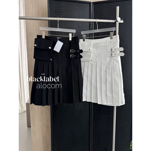 风半裙百褶裙 tina 绑带口袋宽松休闲工装 yy25早秋新款 裙子 open