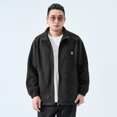 胖子男士 半墨大码 宽松百搭秋季 摇粒绒夹克男2025新款 夹克外套 男装