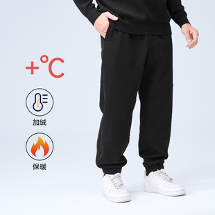 冬季 重磅加绒休闲裤 新款 原创分割设计宽松男士 半墨大码 束脚裤 男装
