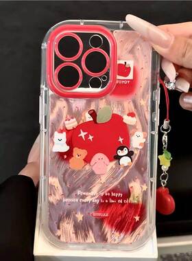 适用于于iPhone16/15proma羽纱手机保护壳小x米15/1新款华为pura70红色波点m无品牌\/ate70/640 情侣vivos20i