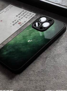 ins新中式孤华鹤适用iphone16pom无品牌\/a保rx为mate60/50/40/30pro手机护壳p70防摔nova12/11/10/9玻璃壳p5