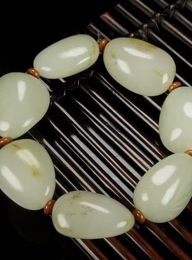 羊脂级洒金皮籽料原石手串手链