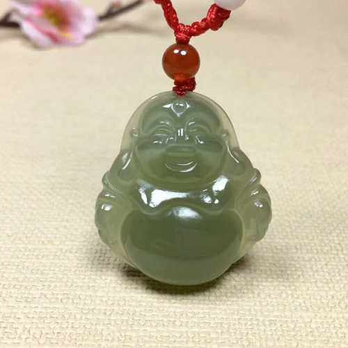女款弥勒佛保平安证书新疆和田玉