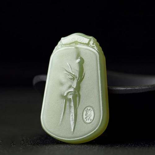 天然和田玉关公吊坠平安无事牌正品关公玉佩男士玉牌项链二爷挂件