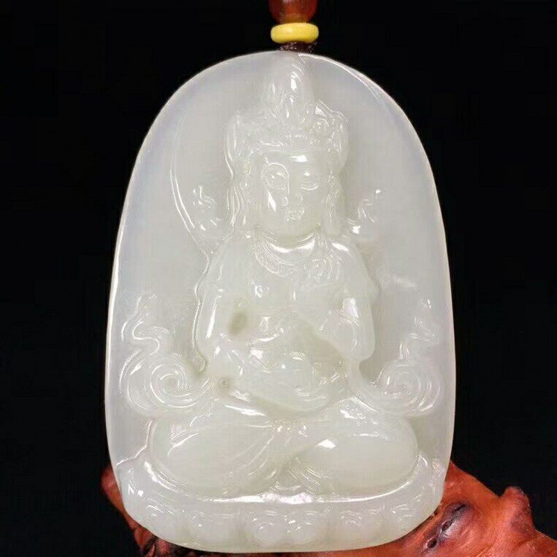 男士观音挂件项链吊坠新疆和田玉