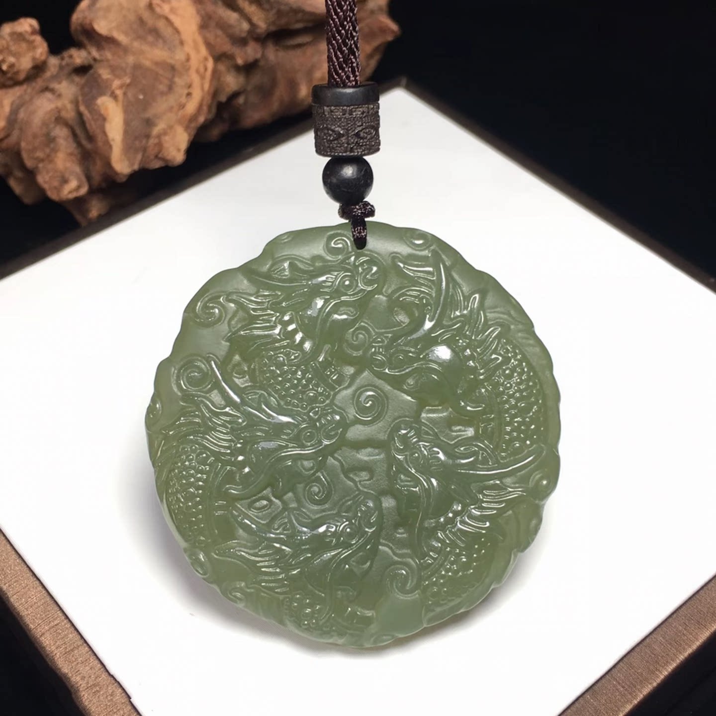 天然正品和田玉祥龙吊坠