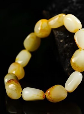 黄沁皮随型籽料原石手链手串