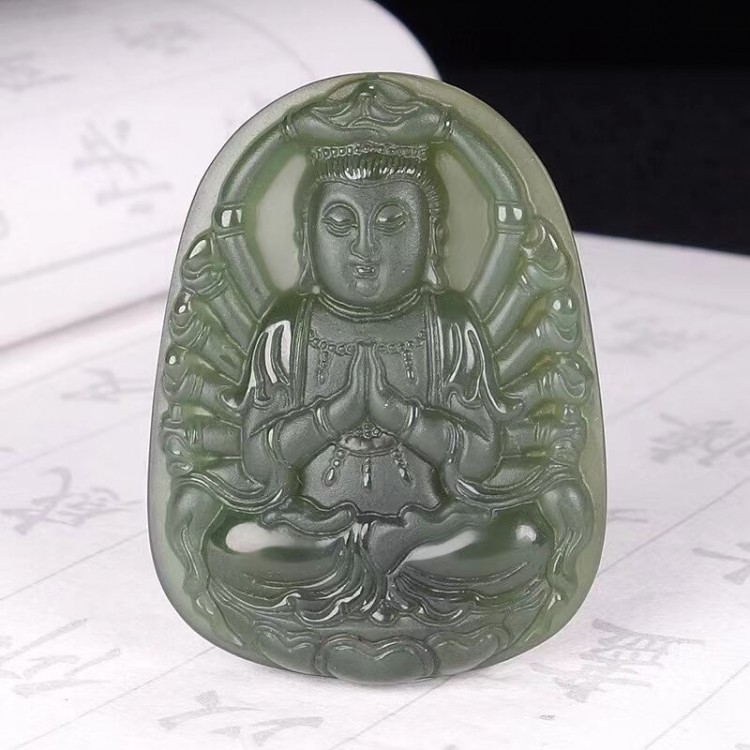 千手观音生肖鼠项链挂件玉佩新品