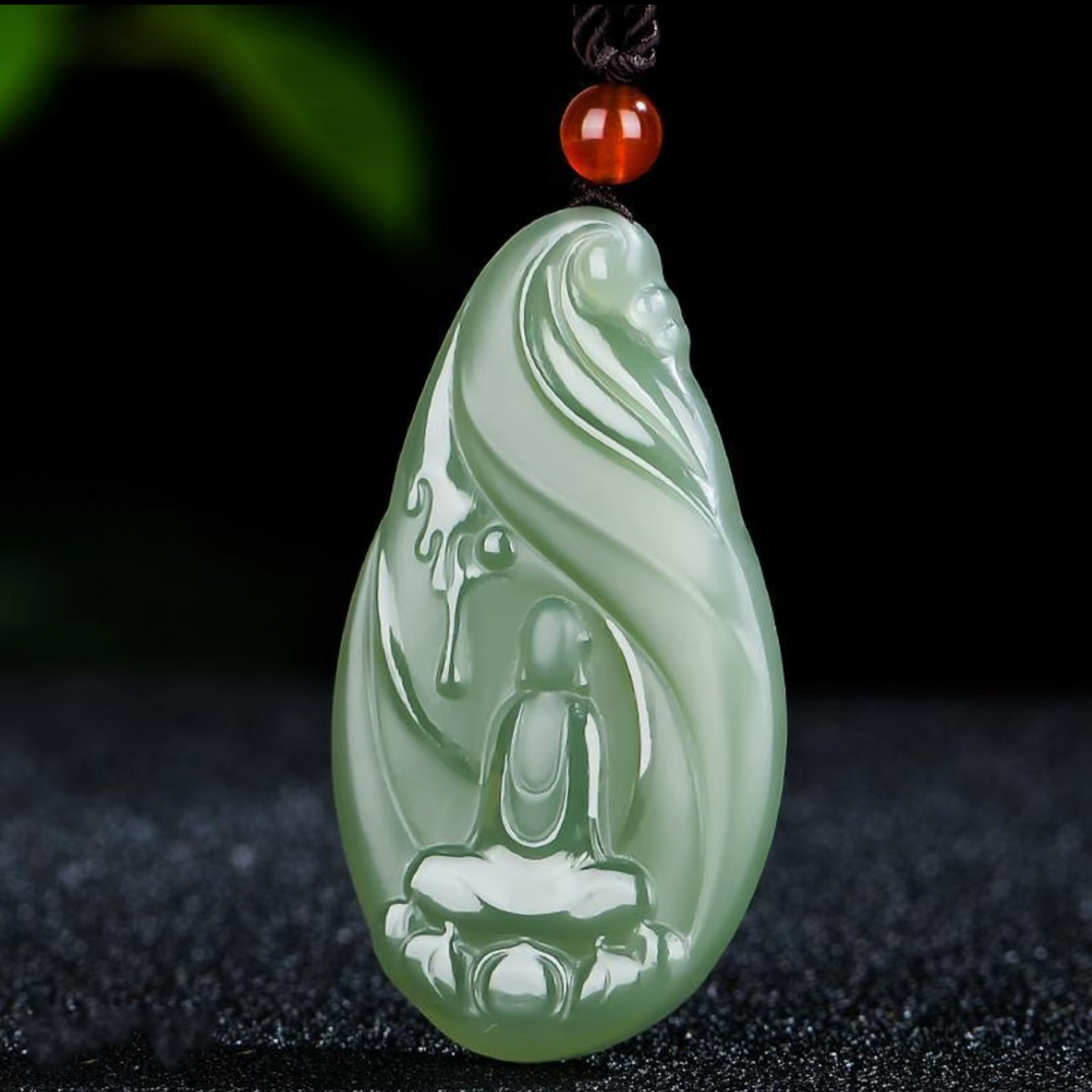 新疆和田玉悟道观音吊坠天然青白玉佛公挂件男女款玉吊坠附送证书