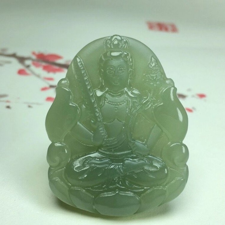 虚空藏菩萨生肖牛挂件新疆和田玉
