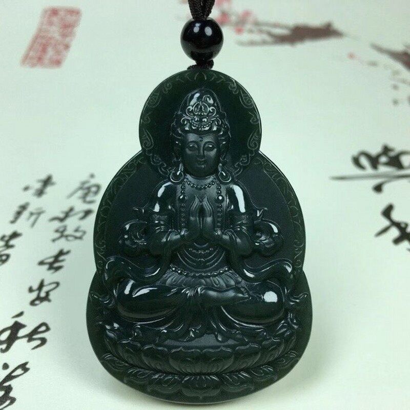 观音吊坠双面雕刻新疆和田玉