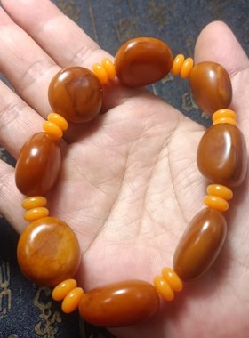 黄沁皮籽料原石随形手串手链
