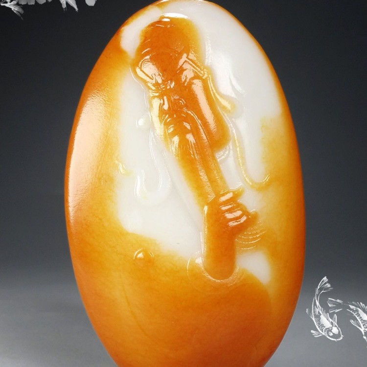 【收藏品】新疆和田玉武财神关公吊坠洒金皮籽料原石关二爷玉挂件