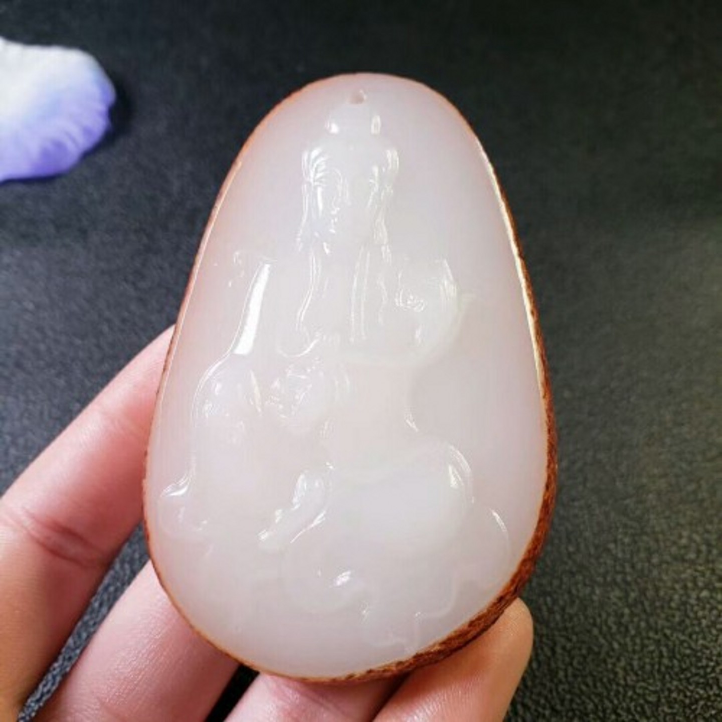 高品质正品玉石玉器如意观音把件