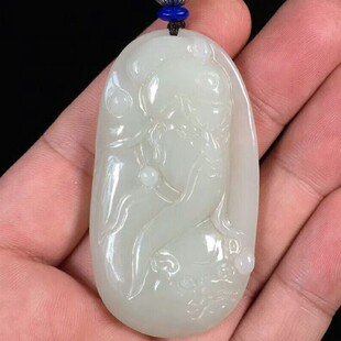 新疆和田玉关公吊坠男款霸气玉牌关二爷武财神挂件男士款玉佩送证