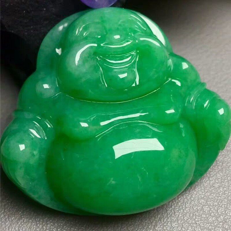 七彩云南翡翠佛公玉佛吊坠女款挂件冰糯种飘花弥勒佛挂件玉坠包邮