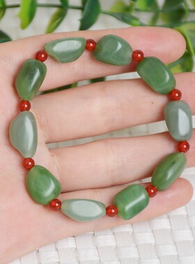 原石手串男女款证书新疆和田玉