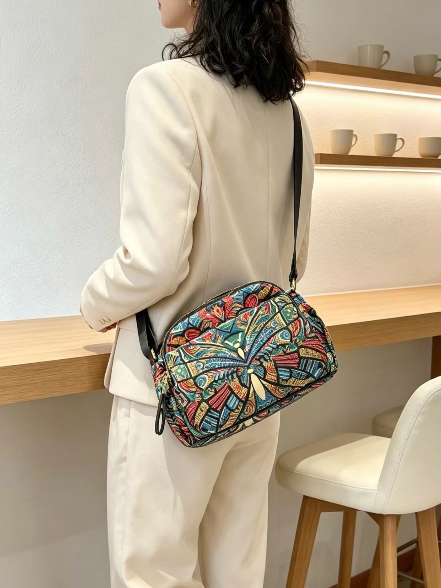 女包福亿原创品牌正品布艺包包防水休闲斜挎包高品质民族风多隔层