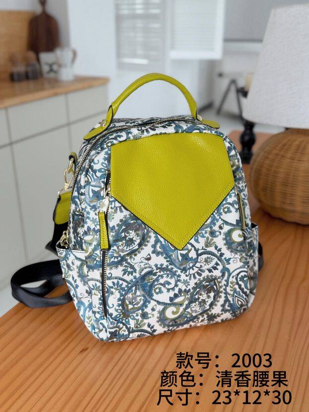 福亿双肩背包女新款时尚品牌布包防水印花民族风休闲百搭多隔层包