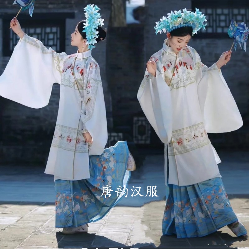女簪花明制汉服中式马面裙写真服