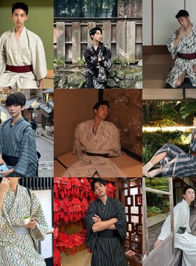 日系和服男传统武士料理店正统和服cos男剧本杀和服浴衣摄影写真