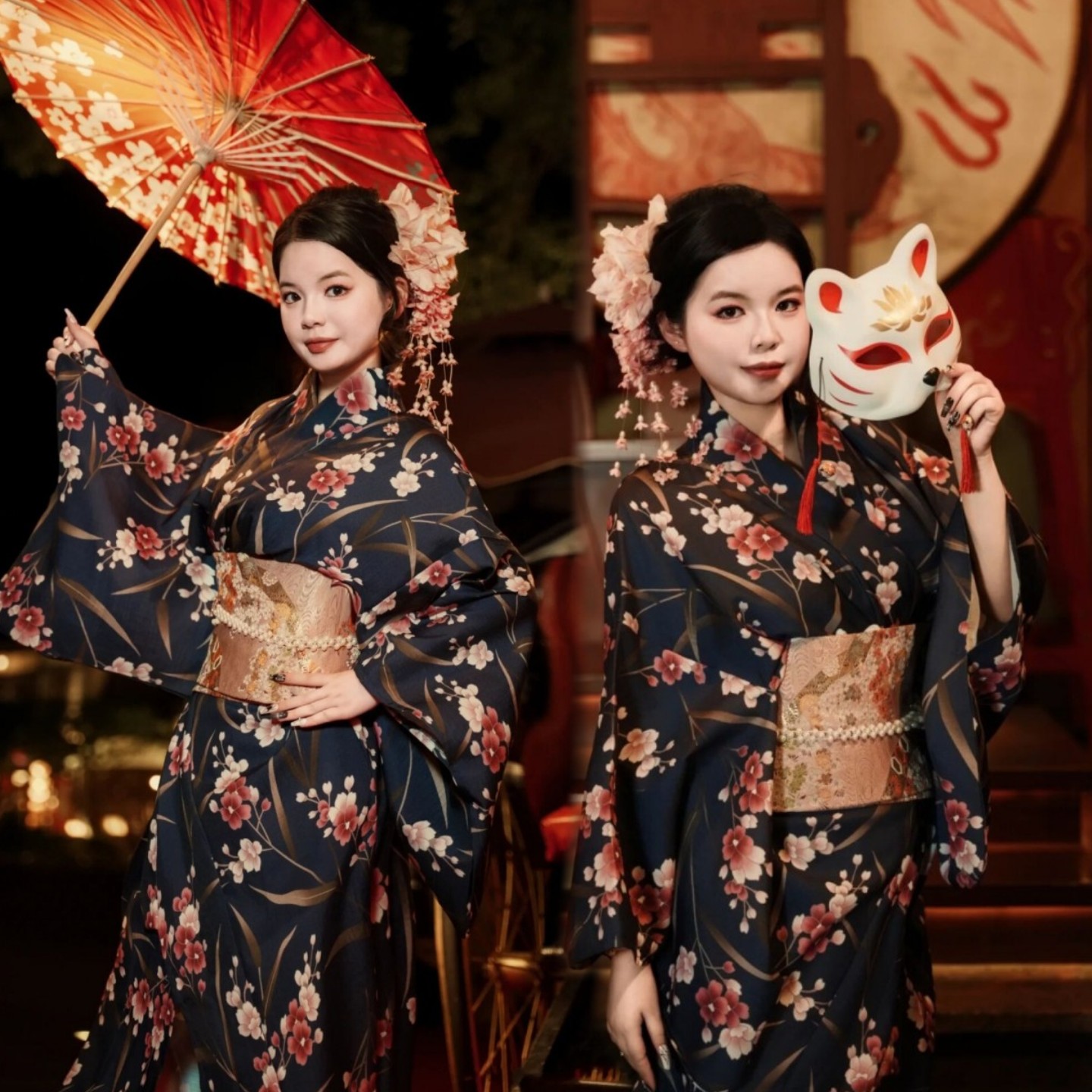日式传统和服正装浴衣影楼拍照