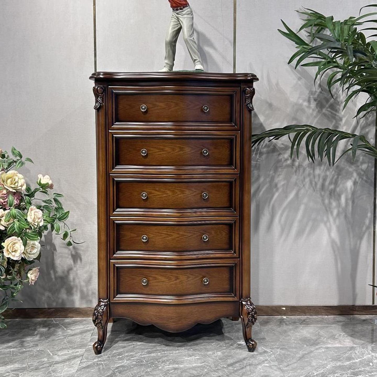 抽屉收纳玄关五斗柜实木美式乡村