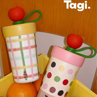 Tagi.《i》想象苹果保温杯大容量吸管不锈钢保冷杯水杯高颜值水杯