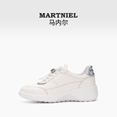 女新款 轻便运动鞋 增高白色轻便鞋 马内尔羊皮运动休闲鞋 软底小白鞋