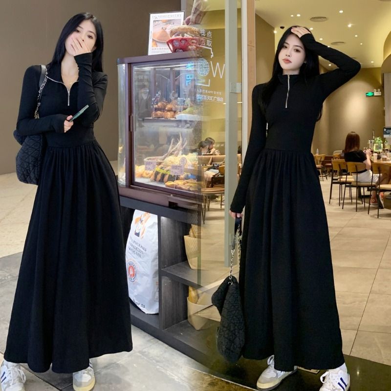 法式赫本风气质黑色连衣裙