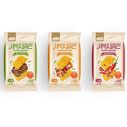 狗牙儿津味锅巴烧烤味膨化食品香辣味多味小包装零食下午茶散称食