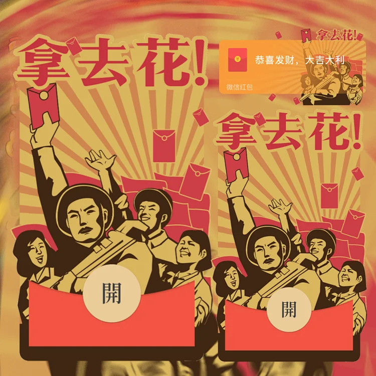 创意拿去花复古风2025新款红包封面微信序列号VX皮肤激活码非永久