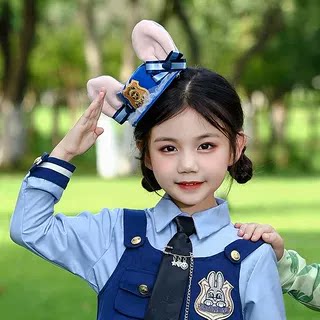 男女童疯狂动物城尼克狐狸演出服女童朱迪裙子兔子警官儿童cos服