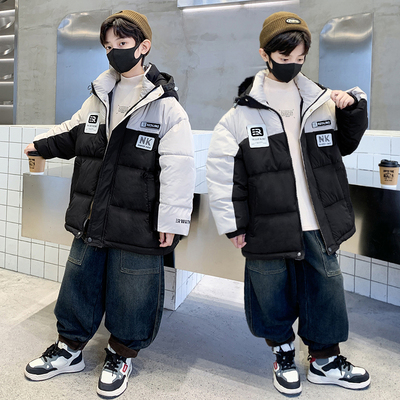 男童加绒外套冬季新款儿童加厚棉服中大童保暖洋气男孩爆款棉衣潮