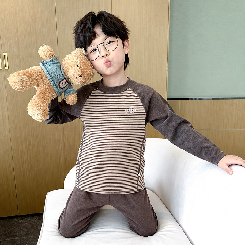 男童睡衣套装冬季新款2026新款大童男孩冬装儿童保暖内衣居家服