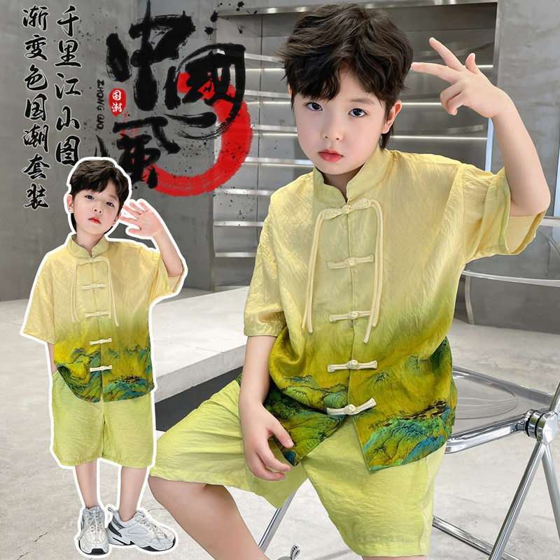 薄款夏季男童唐装中国风