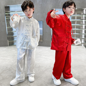 春秋新款 童装 儿童民族风新中式 中大童小男孩秋装 套装 男童汉服唐装