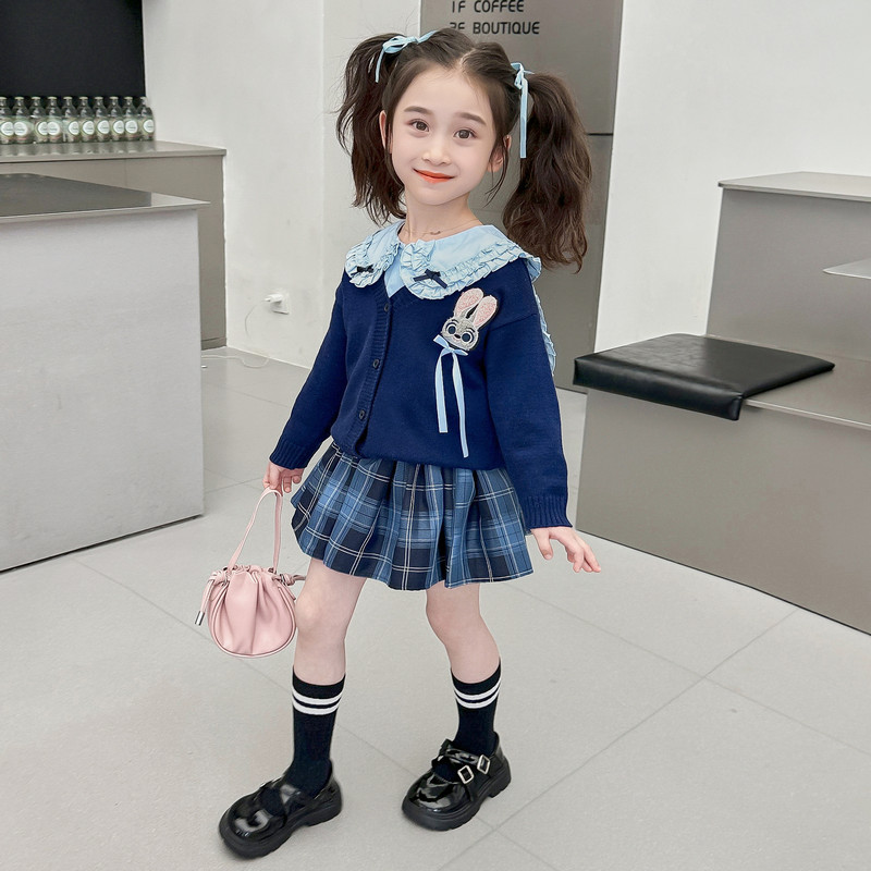 女童裙子朱迪毛衣开衫衬衫百褶裙演出服春季女童兔子警官cos服装