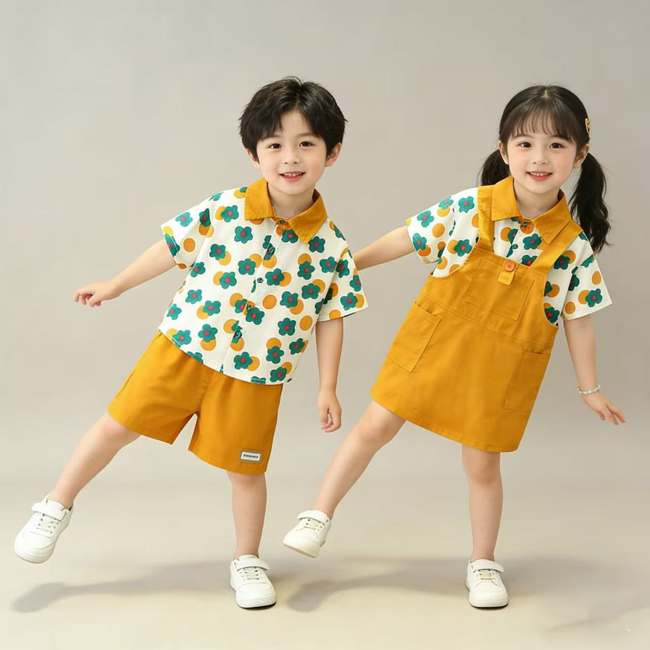 六一儿童演出服夏季小学生校服幼儿园园服班服姐弟背带裙运动套装