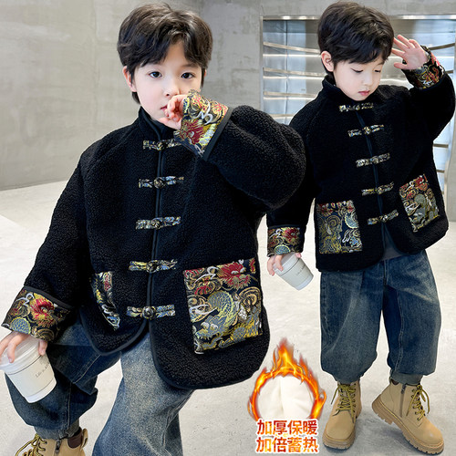 加厚冬季男童唐装汉服中国风