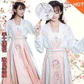 汉元 素绣花压褶日常汉服上衣 抹胸 复古民族风表演套装 襦裙套装