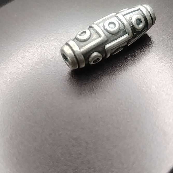 125*S999足银3D硬银藏式天珠隔珠DIY编绳文玩手串项链路路通桶珠