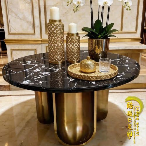 中间摆设装饰花大圆桌摆花大厅摆台酒店玄关风水台端景台大堂花台