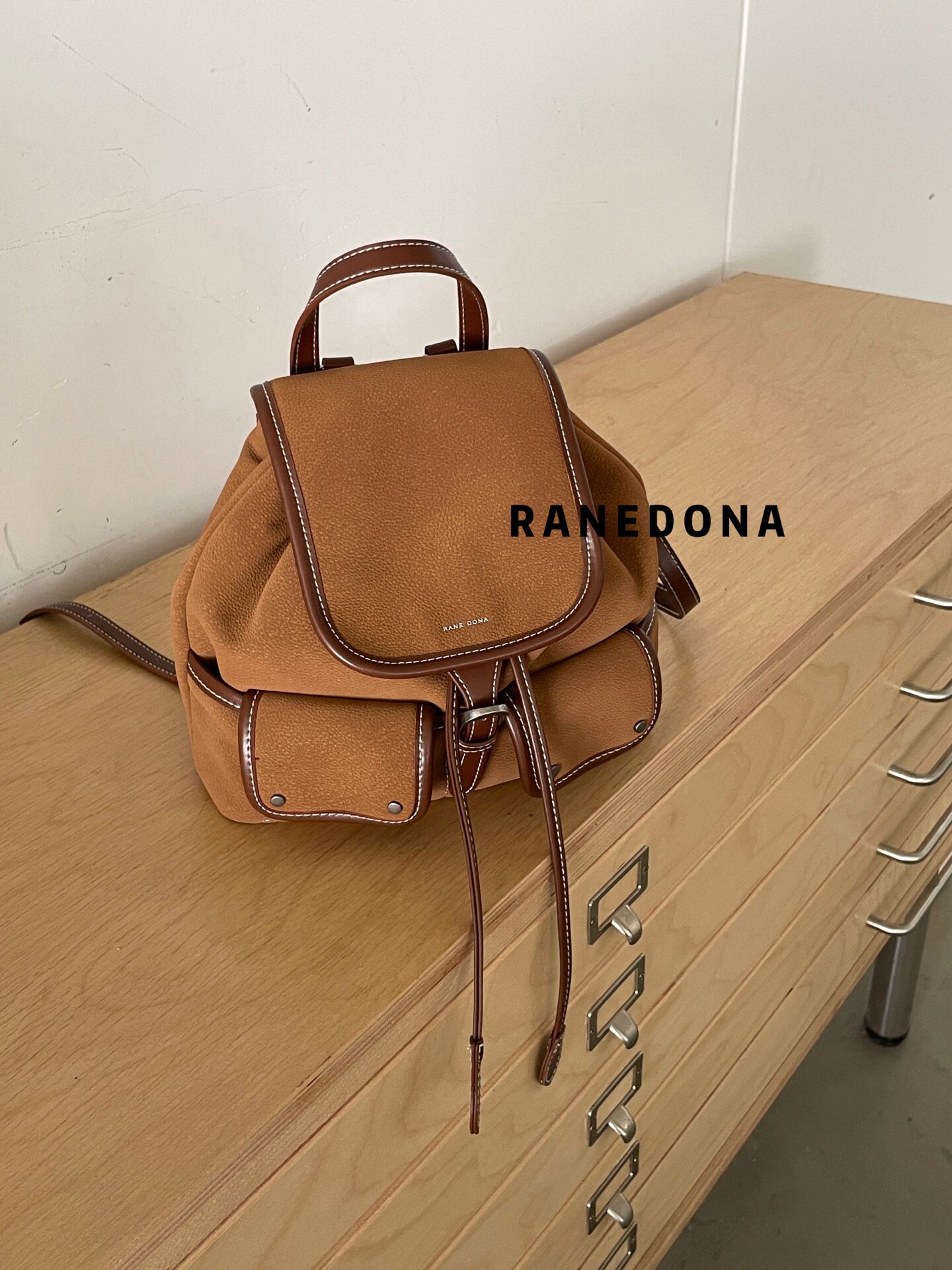 RANEDONA新款复古双肩包双肩背包