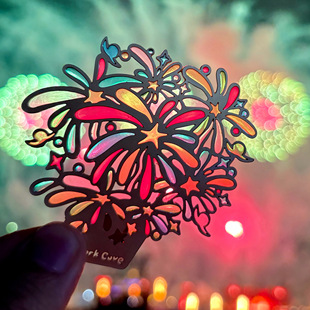 烟花透光书签冰箱贴金属伴手礼物纪念品浏阳渔田旅游花火跨年文创