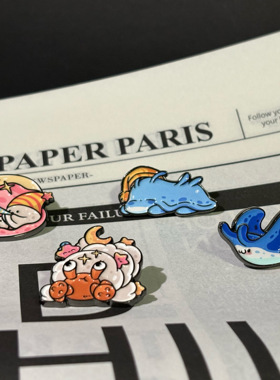 海洋动物胸针&冰箱贴徽章磁吸饰品设计大海原创高级纪念女男礼物