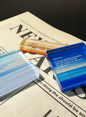 收藏海冰箱贴日出橘子海蓝眼泪冻海原创治愈亚克力磁吸伴手礼物