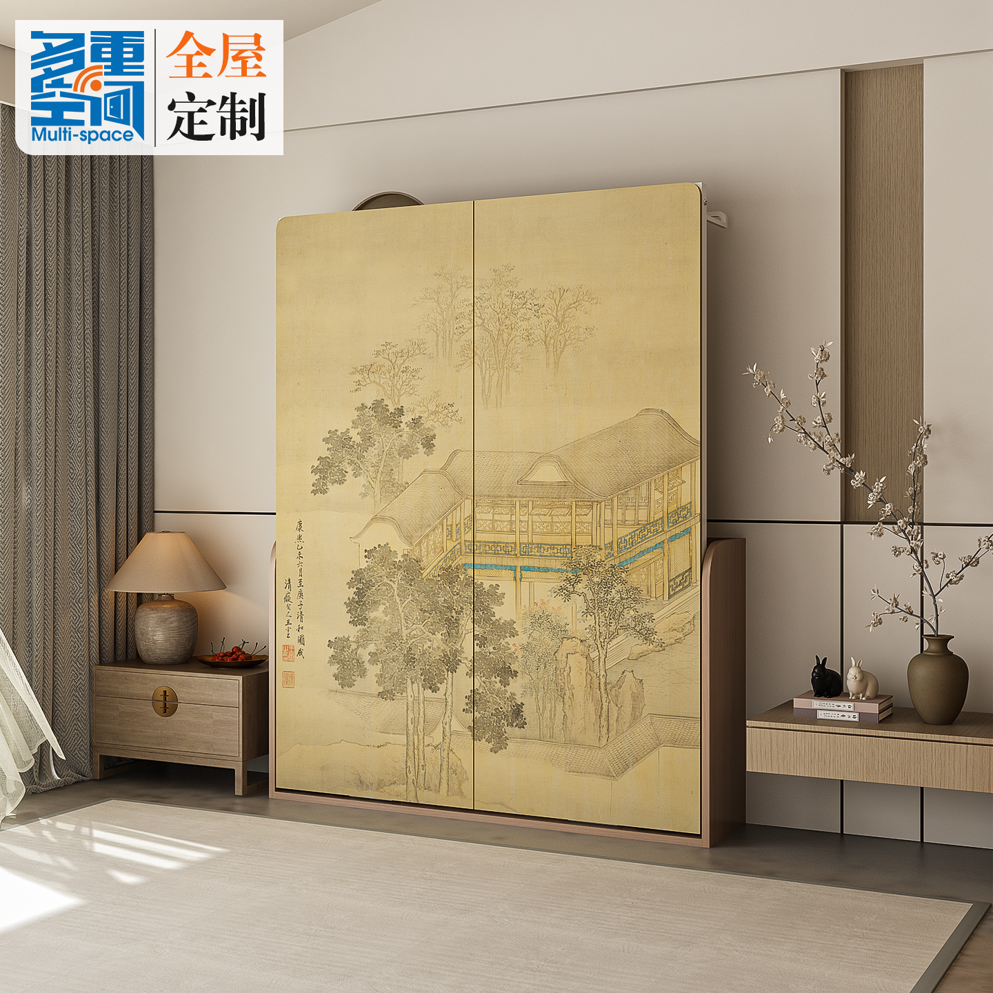 新款实木加固半框隐形床多功能双人壁床 五金配件可折叠床墨菲床