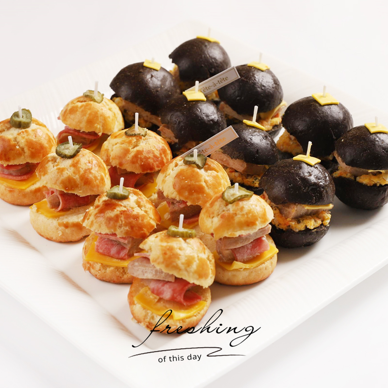 猪排小汉堡咸点即良茶歇甜品